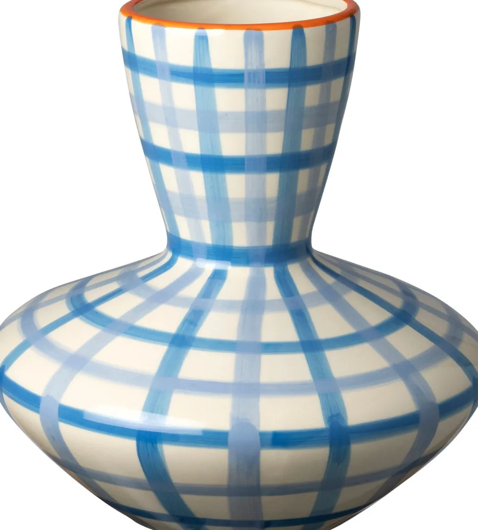 Intratuin vaas Fyvie blauw / crème D 32 H 33 cm
