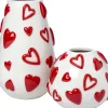 Intratuin vaas Hart wit / rood D 13 H 12 cm