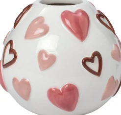 Intratuin vaas Hart wit / roze D 13 H 12 cm