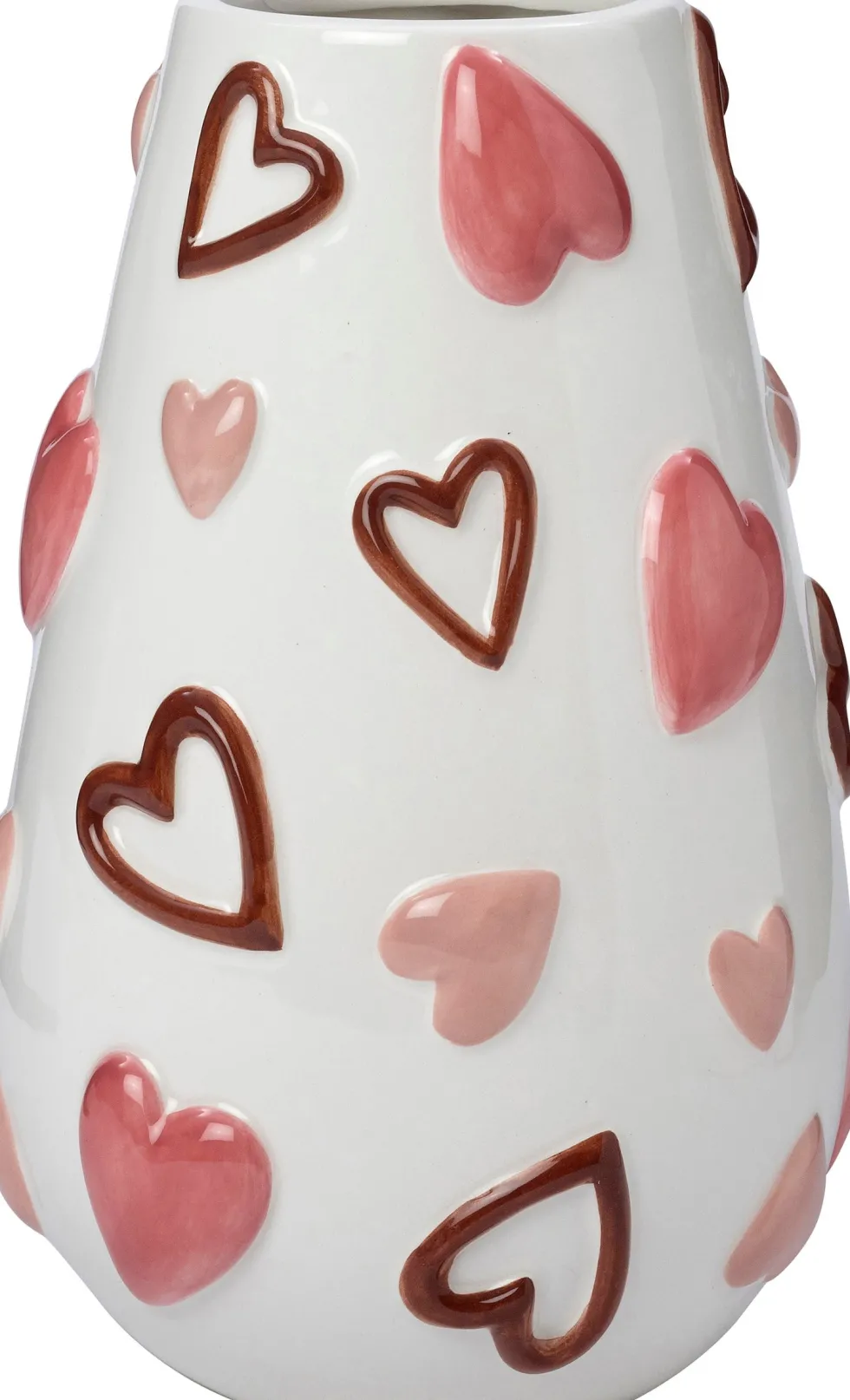 Intratuin vaas Hart wit / roze D 14 H 21 cm