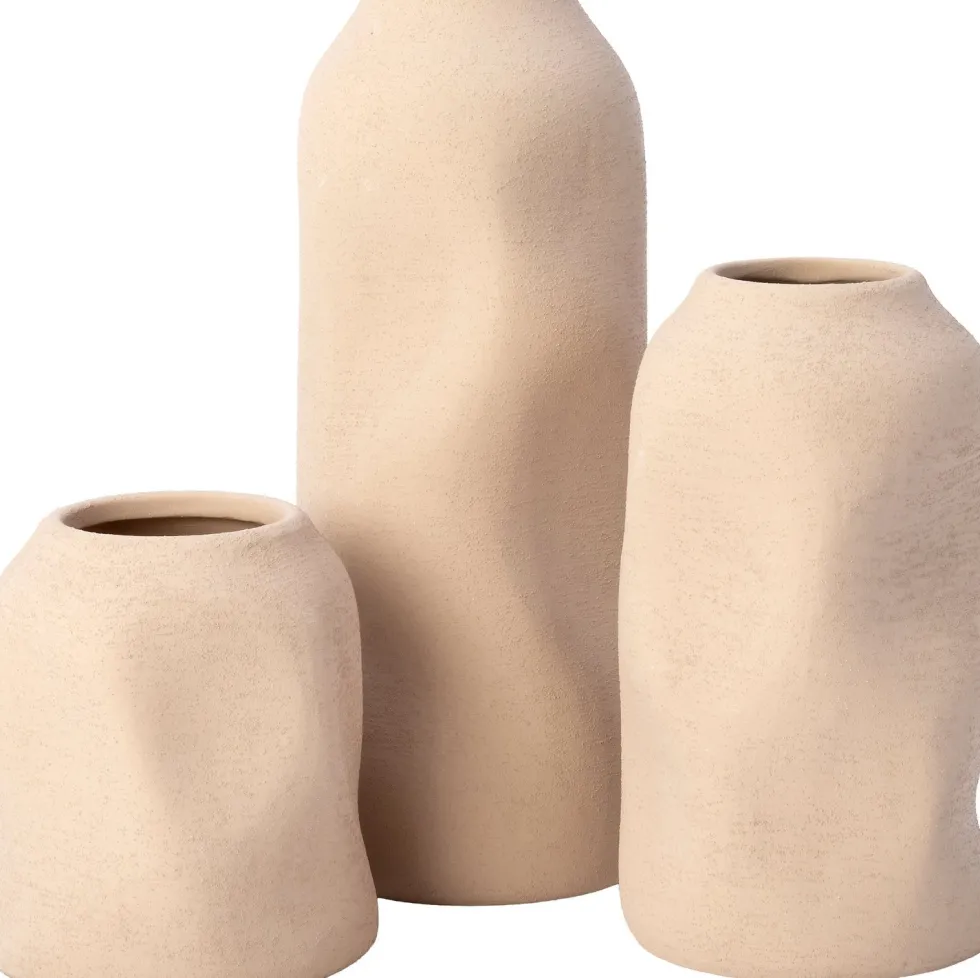 Intratuin vaas Holmes beige D 9,5 H 24 cm