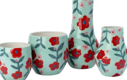 Intratuin vaas Hunter blauw / rood D 18,5 H 34 cm