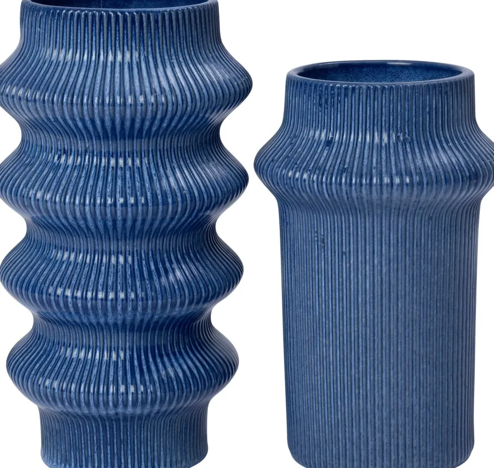 Intratuin vaas Insch blauw D 17 H 30,5 cm