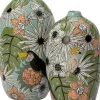 Intratuin vaas Jase blauw / groen / wit D 14 H 25 cm