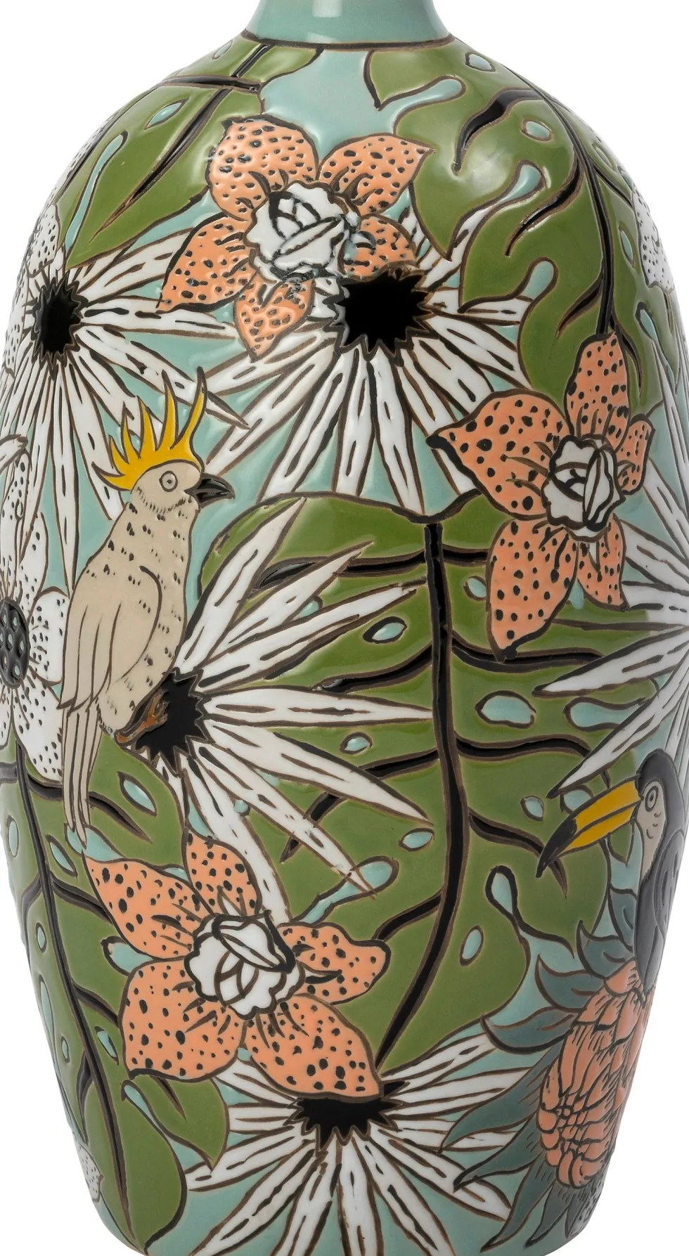Intratuin vaas Jase blauw / groen / wit D 14 H 25 cm