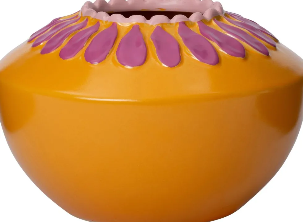 Intratuin vaas Levi oranje D 22 H 15 cm