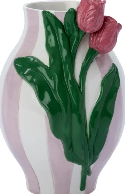 Intratuin vaas Lexi roze / groen / wit 16,6 x 15,6 x 24 cm