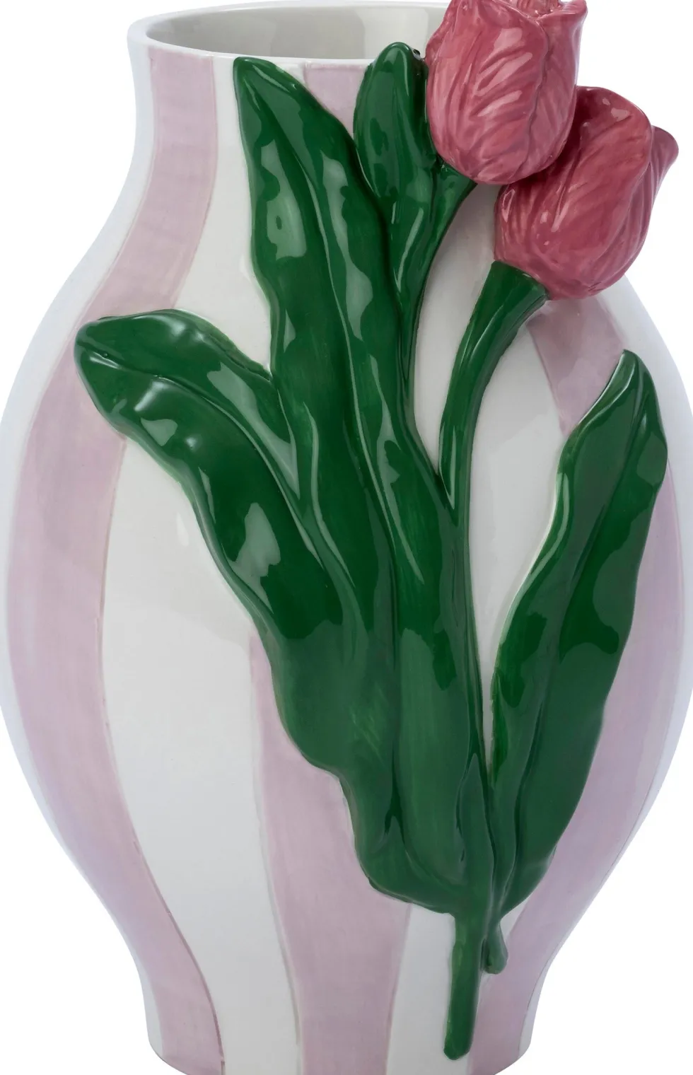 Intratuin vaas Lexi roze / groen / wit 16,6 x 15,6 x 24 cm
