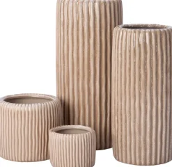 Intratuin vaas Louva beige D 13 H 28 cm