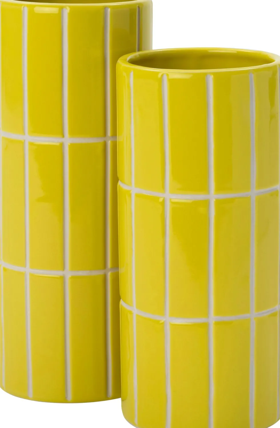 Intratuin vaas Menno geel D 10,5 H 23 cm