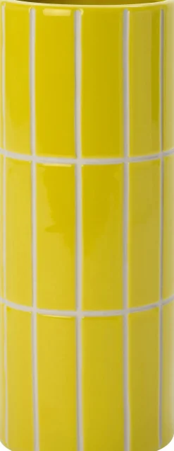 Intratuin vaas Menno geel D 10,5 H 23 cm