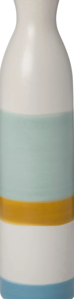 Intratuin vaas Rem wit / blauw / geel D 6,5 H 26 cm