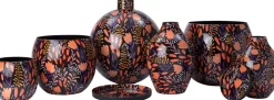 Intratuin vaas Sabi zwart / oranje D 21 H 31 cm