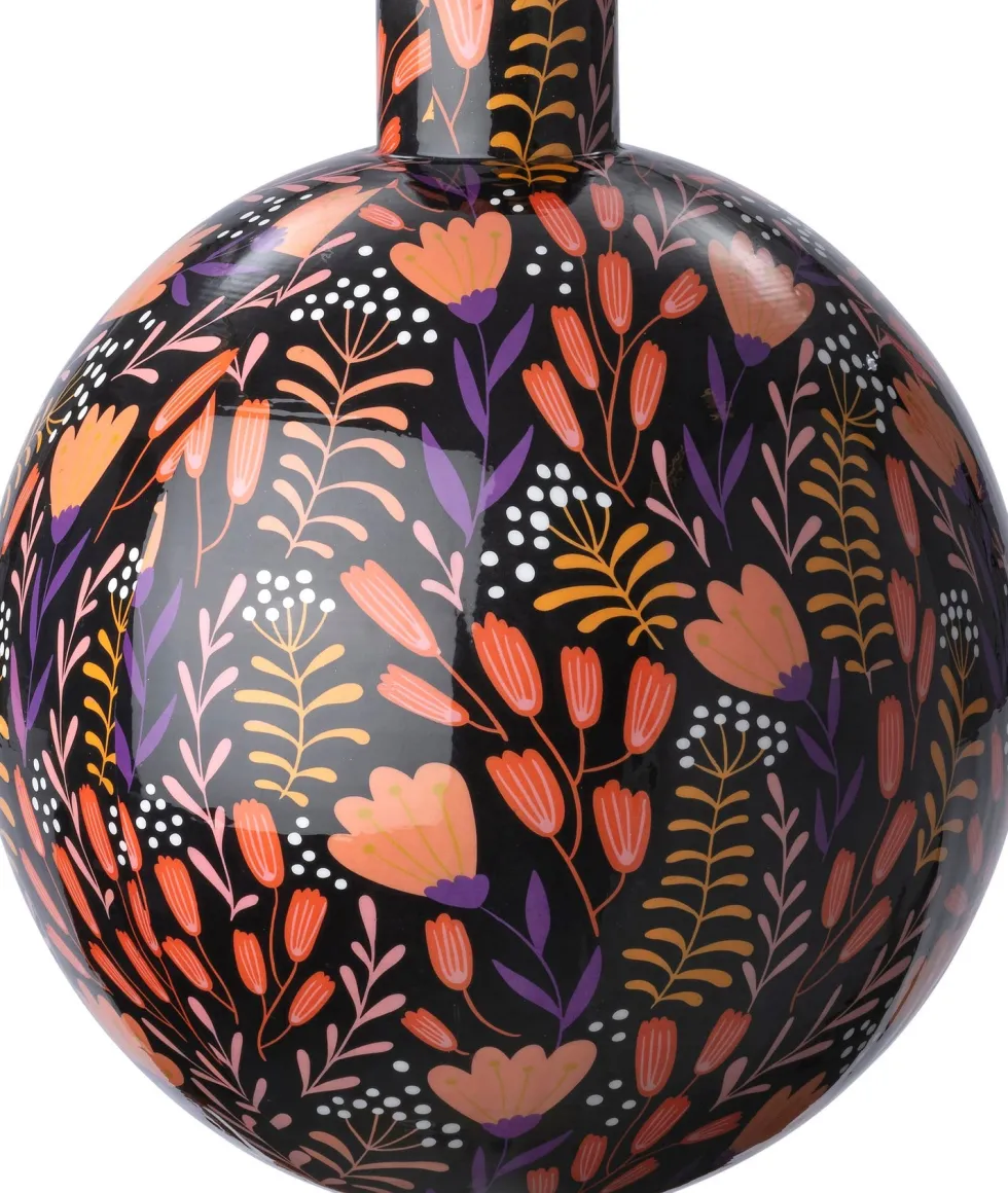Intratuin vaas Sabi zwart / oranje D 35 H 40,5 cm