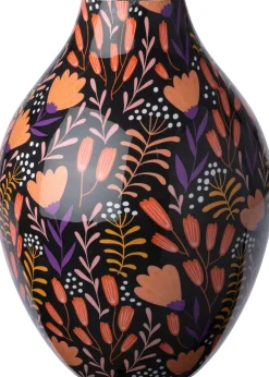 Intratuin vaas Sabi zwart / oranje D 18 H 24 cm