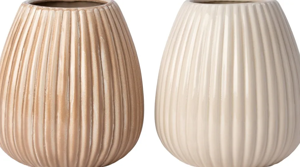 Intratuin vaas Sandra beige D 25 H 26 cm