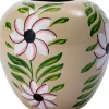 Intratuin vaas Shaine beige / groen D 25 H 25 cm