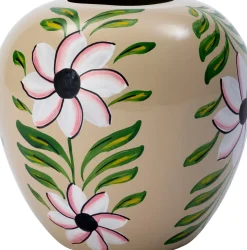 Intratuin vaas Shaine beige / groen D 25 H 25 cm