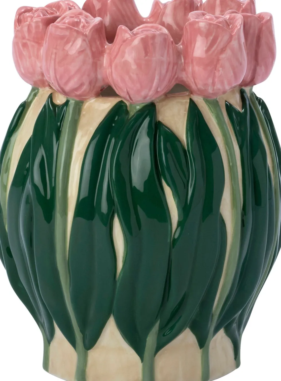 Intratuin vaas Sven groen / roze D 14 H 17 cm
