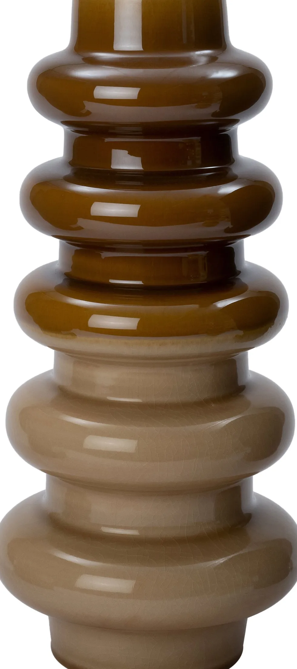Intratuin vaas Syp bruin / beige D 22 H 47,5 cm