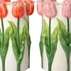 Intratuin vaas Tulip wit / roze / groen D 18 H 27,8 cm