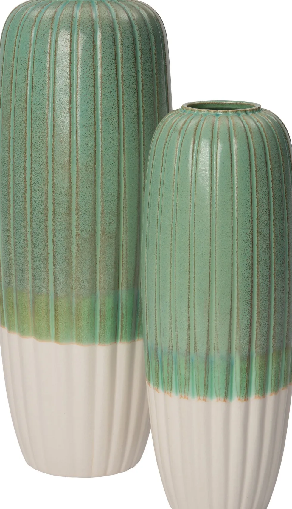 Intratuin vaas Vaxjo groen/wit D 18,5 H 50 cm