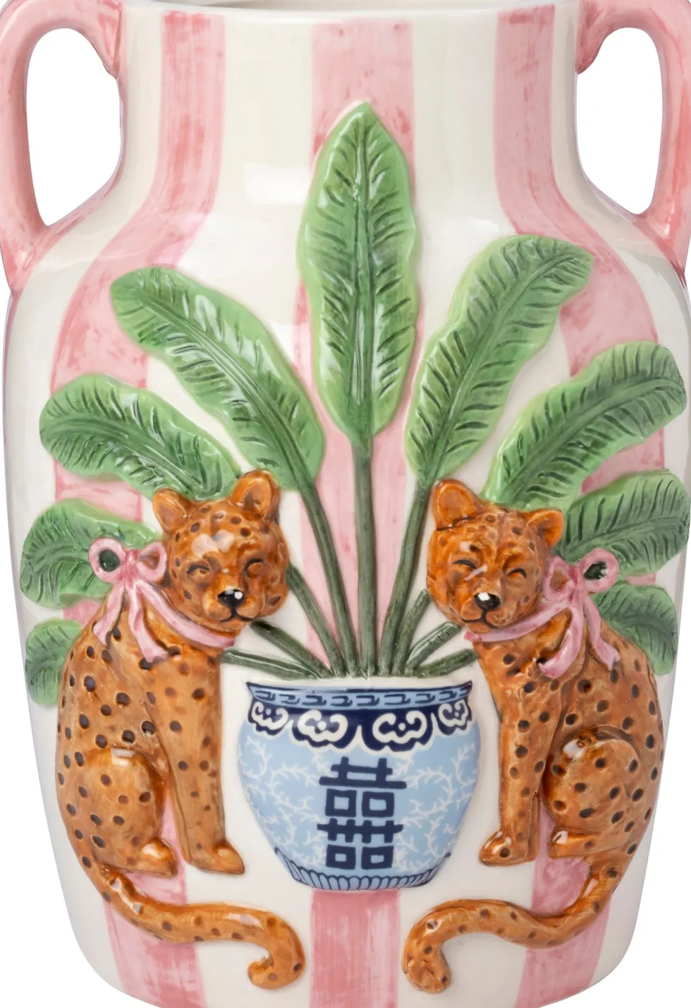 Intratuin vaas Vemb roze / wit 19 x 18 x 25,2 cm