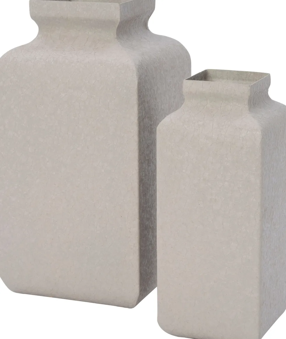 Intratuin vaas Wolls grijs 16 x 16 x 33 cm