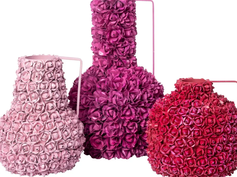 Intratuin vaas Wooler roze D 20 H 17 cm