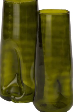 Intratuin vaas Zep groen D 14 H 30 cm