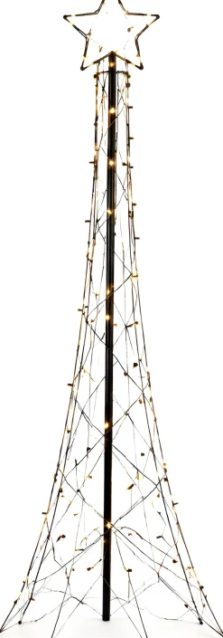 Intratuin vlaggenmast kerstboom met 480 lampjes warm wit H 3,2 m