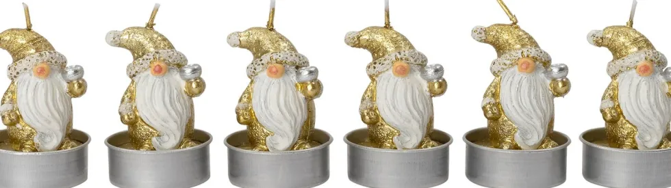 Intratuin waxinelicht Gnoom goud 2 uur 3,7 x 3,7 x 4 cm 6 stuks