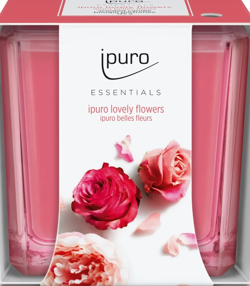 Ipuro geurkaars Essentials Lovely Flowers 26 uur D 7,1 H 7 cm