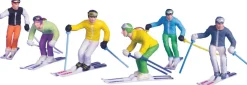 Jägerndorfer kerstdorpminiatuur skiër staand 6 stuks 15 x 2,5 x 15 cm