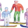 Jägerndorfer kerstdorpminiatuur snowboarder staand 6 stuks 15 x 2,5 x 15 cm