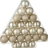 J-Line kerstbal beige D 4 cm 24 stuks