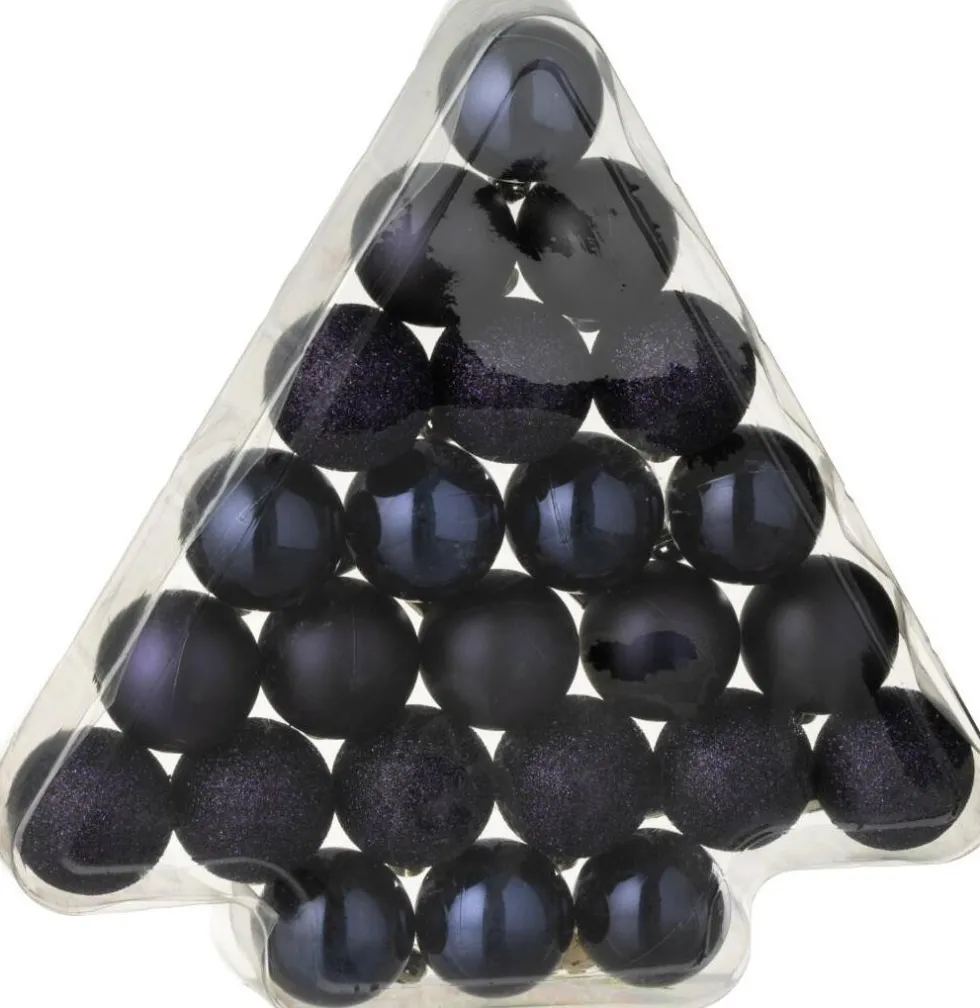 J-Line kerstbal blauw D 4 cm 24 stuks