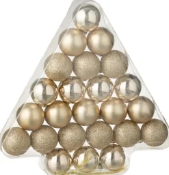 J-Line kerstbal crème D 4 cm 24 stuks