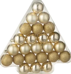 J-Line kerstbal goud D 4 cm 24 stuks