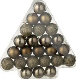 J-Line kerstbal koper D 4 cm 24 stuks