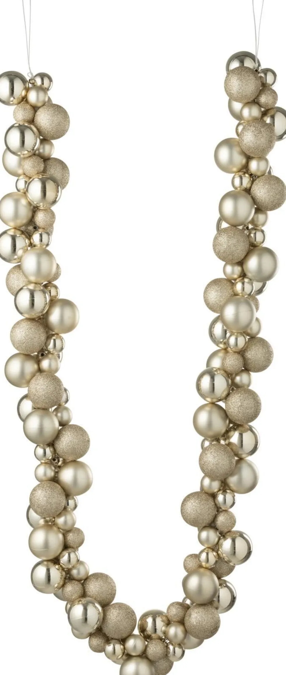 J-Line kerstslinger kerstballen crème 1,6 m