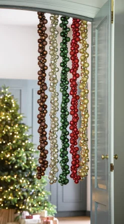 J-Line kerstslinger kerstballen rood 1,6 m