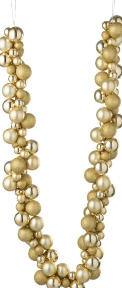 J-Line kerstslinger kerstballen goud 1,6 m