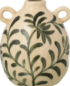 J-Line vaas Blad crème / groen D 16 H 19 cm