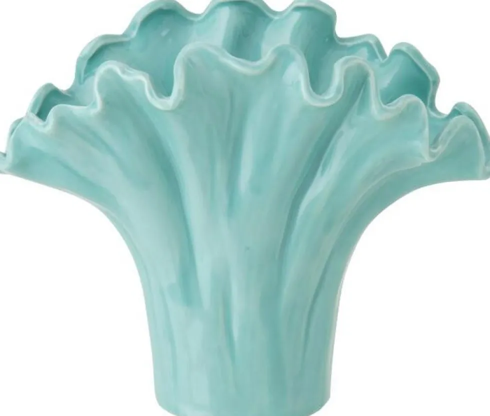 J-Line vaas Bloem turquoise 24 x 13 x 19,5 cm