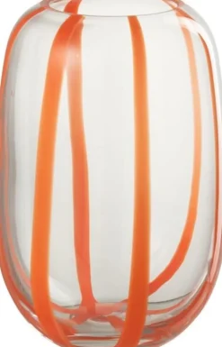 J-Line vaas Pop art transparant / oranje D 12 H 16 cm
