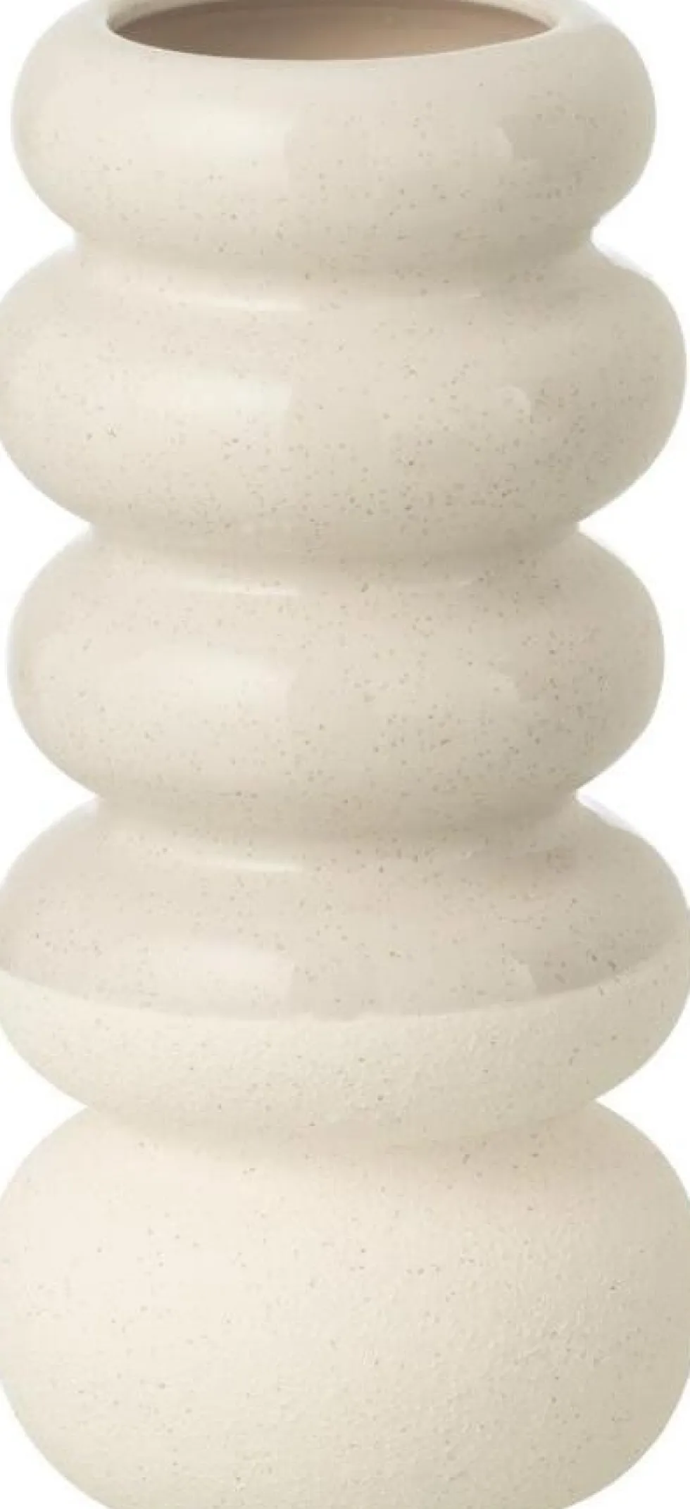 J-Line vaas Ringen wit D 10,5 H 23,5 cm