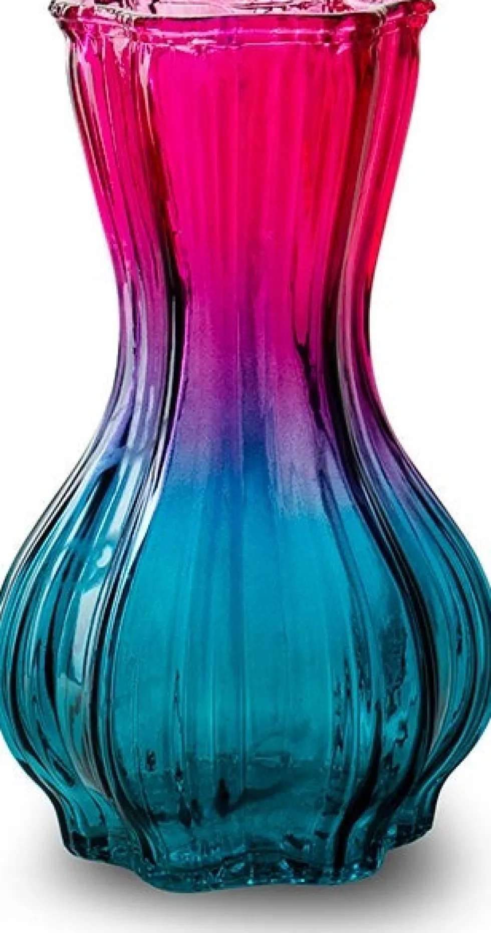 Jodeco vaas Melchior blauw / roze D 11 H 20 cm