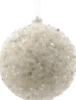 Kerstbal foam wit 8 cm