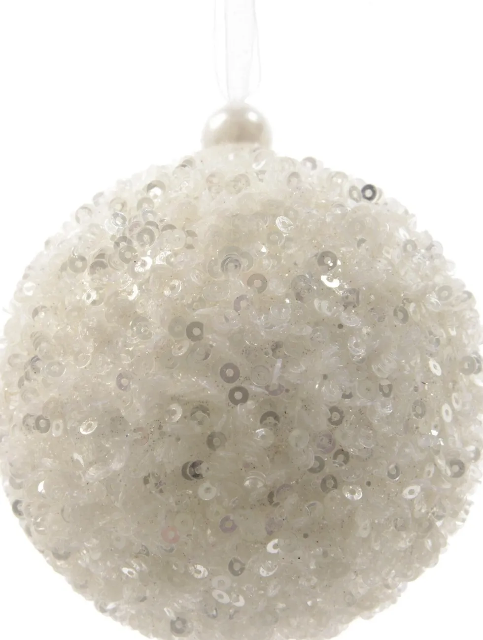 Kerstbal foam wit 8 cm